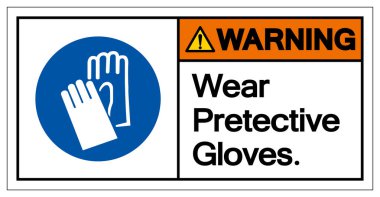 Uyarı: Güzel Eldiven Sembolü İşareti, Vektör İllüstrasyonu, Beyaz Arkaplan Etiketinde İzolasyon. EPS10 