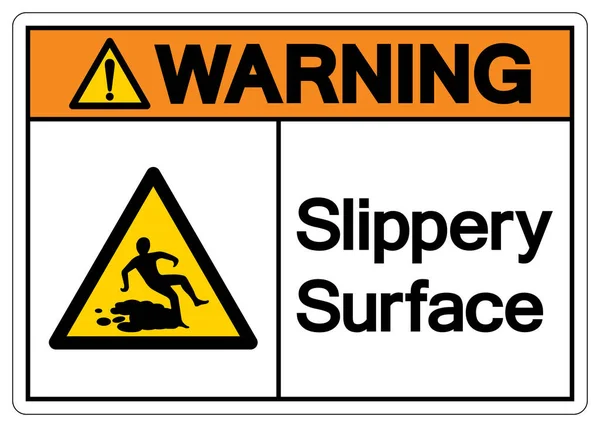 Warning Slippery Surface Symbol Vector Illustration Isolate White Background Label — Stock Vector