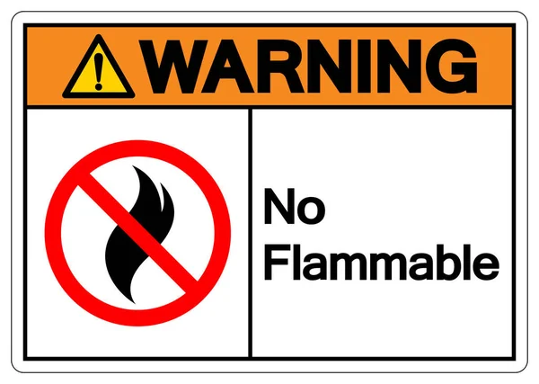 Warning Flammable Symbol Sign Vector Illustration Isolate White Background Label — Stock Vector