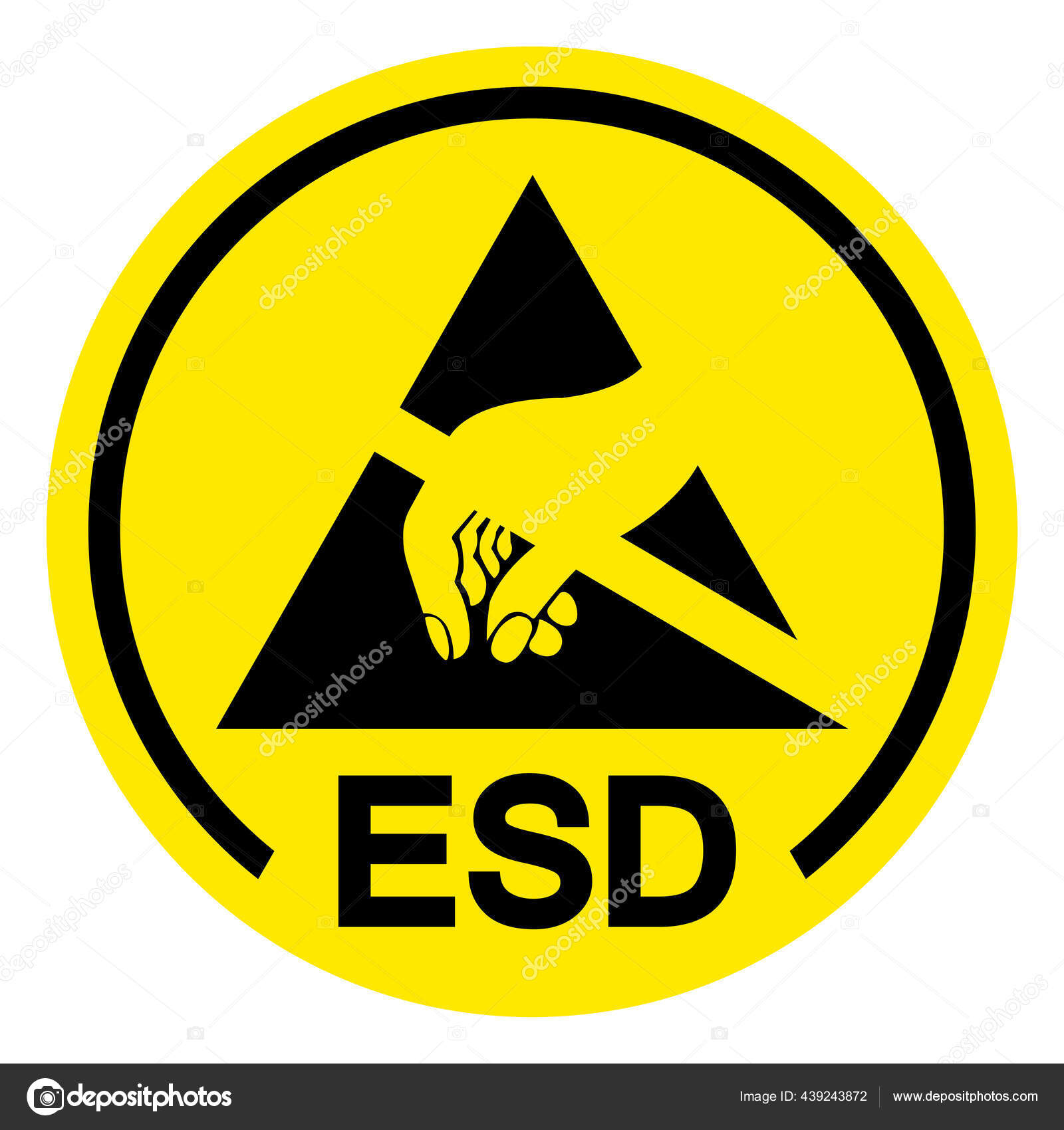 Esd Protective Area Symbol Sign Vector Illustration Isolated White ...