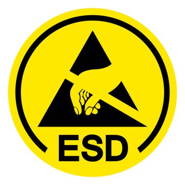 ESD Koruyucu Alan Sembol İşareti, Vektör İllüstrasyonu, Beyaz Arkaplan Etiketinde İzole EPS10 