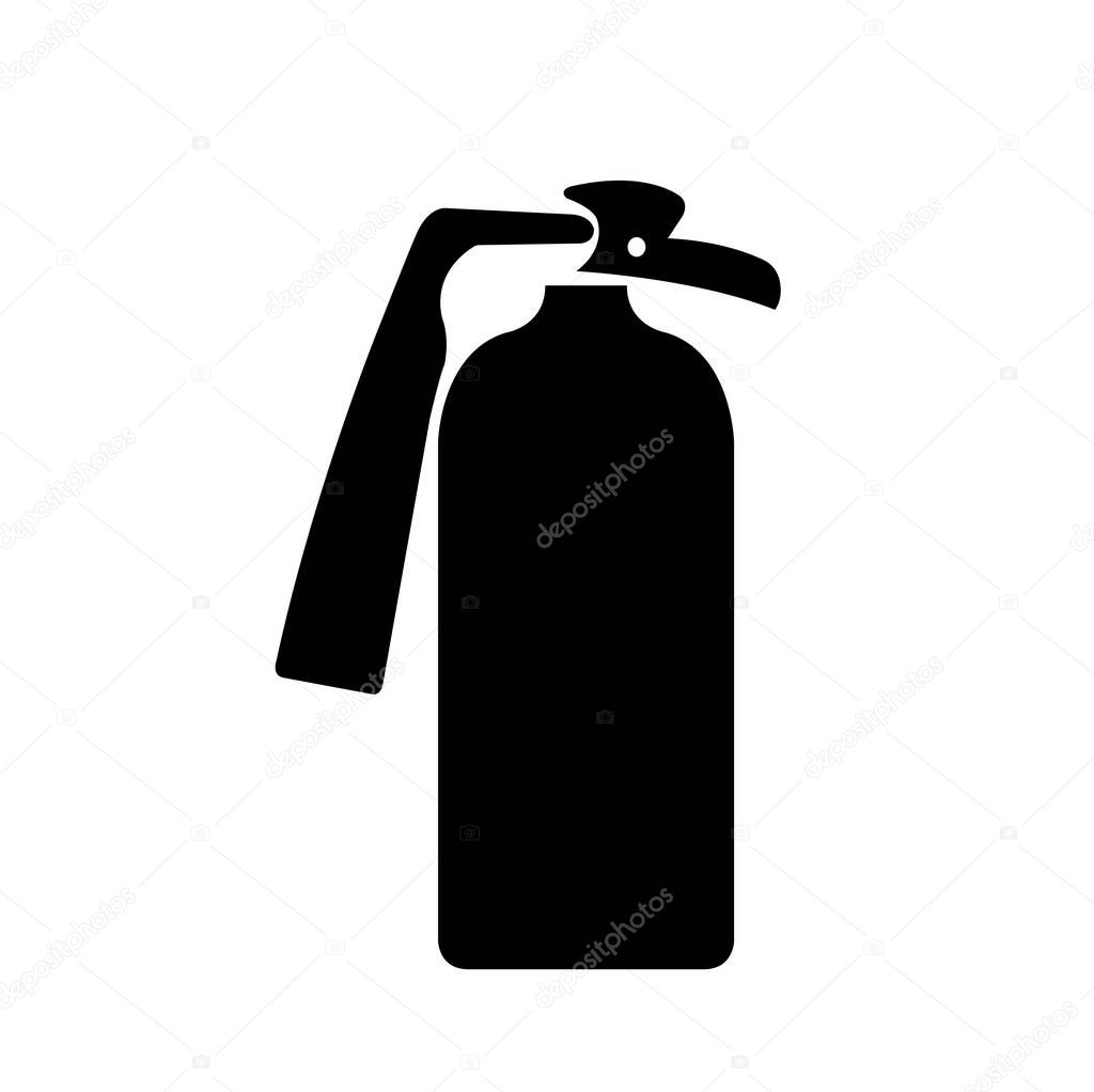 Fire Extinguisher Black Icon, Vector Illustration, Isolate On White Background Label. EPS10 