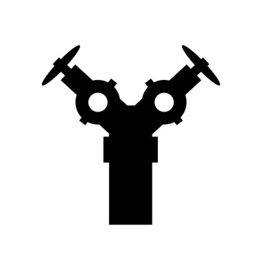 Yangın musluğu siyah simgesi, vektör illüstrasyonu, beyaz arka plan etiketinde tecrit. EPS10 