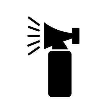 El Altında Acil Durum Alarmı Siyah Simge, Vektör İllüzyonu, Beyaz Arkaplan Etiketinde İzole Edilme. EPS10  