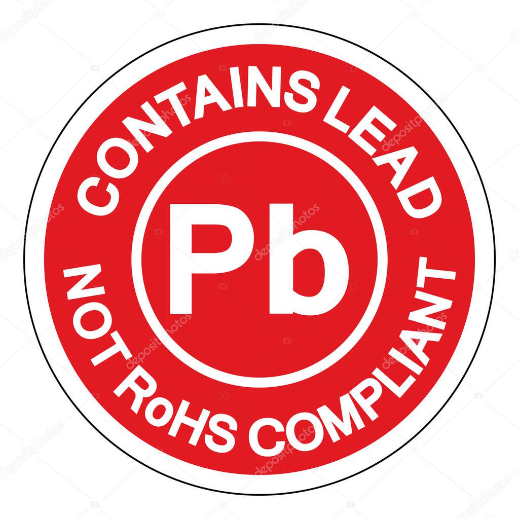 Contains Lead Pb Not Rohs Compliant Symbol Sign, Vector Illustration, Isolate On White Background Label. EPS10 