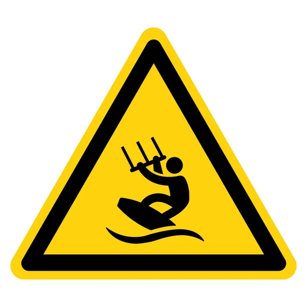 Kite Surf Area Symbol Skylt Vektor Illustration Isolera Vit Bakgrund — Stock vektor