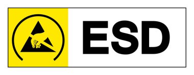 ESD Koruyucu Alan Sembol İşareti, Vektör İllüstrasyonu, Beyaz Arkaplan Etiketinde İzole EPS10 