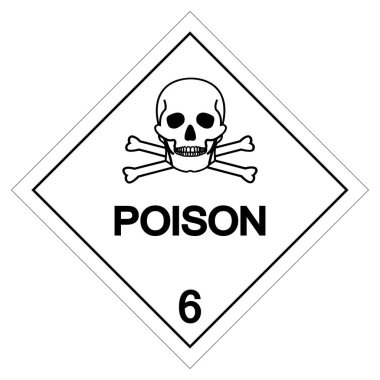 Zehirli Etiket Sembol İşareti, Vektör İllüzyonu, Beyaz Arkaplan Etiketinde İzole EPS10. 