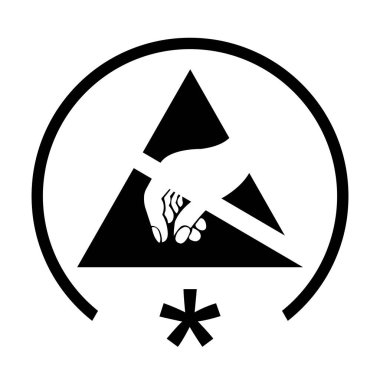 ESD Koruyucu Alan Sembol İşareti, Vektör İllüstrasyonu, Beyaz Arkaplan Etiketinde İzole EPS10 