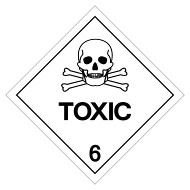 Toksik Etiket Sembol İşareti, Vektör İllüzyonu, Beyaz Arkaplan Etiketinde İzole EPS10. 