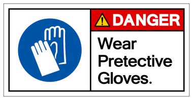 Tehlike Giyer Güzel Eldiven Sembolü İşareti, Vektör İllüstrasyonu, Beyaz Arkaplanda İzole EPS10 