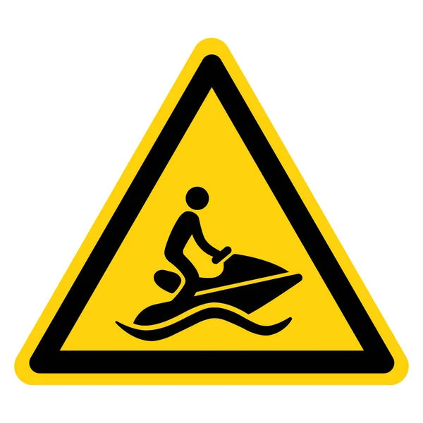 Signe Symbole Jet Ski Illustration Vectorielle Isolement Sur Étiquette Blanche — Image vectorielle