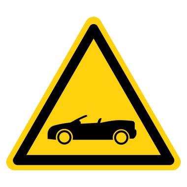 Cabrio Sembol İşareti, Vektör İllüzyonu, Beyaz Arkaplan Etiketi İzole Et. EPS10 