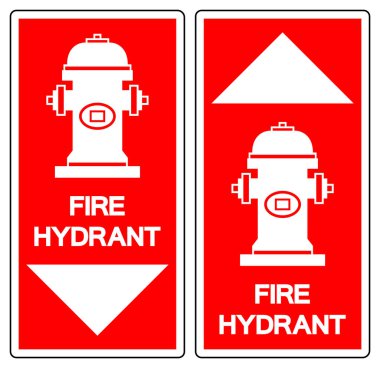 Yangın musluğu sembolü işareti, vektör illüstrasyonu, beyaz arka plan etiketinde izole etme. EPS10  