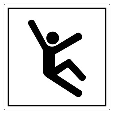 Tırmanma tehlike sembolü işareti, vektör illüstrasyon, beyaz arka plan etiketi üzerinde izole . Eps10 