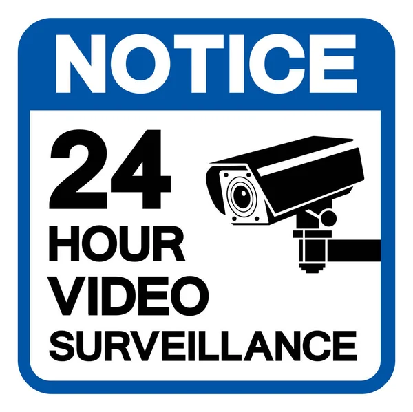 Bericht Uur Video Surveillance Symbool Sign Vector Illustratie Isoleer Witte — Stockvector