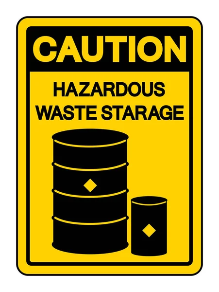 2008 Caution Hazadous Wastry Storage Symbol Vector Illustration Isolate White — 스톡 벡터