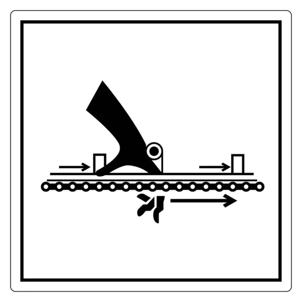 警告可動部品による損傷シンボル ベクトルイラスト 白背景ラベル上のアイソレーション Eps10 — ストックベクタ