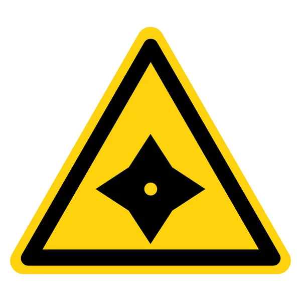 Ninja Lanzando Estrellas Símbolo Signo Ilustración Vectorial Aislar Etiqueta Fondo — Vector de stock