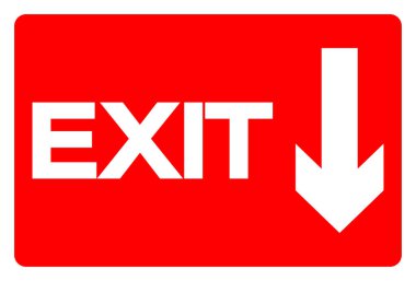 Çıkış Sembolü İşareti, Vektör İllüstrasyonu, Beyaz Arkaplan Etiketinde İzole Et. EPS10 