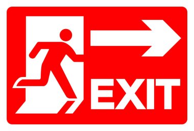 Çıkış Sembolü İşareti, Vektör İllüstrasyonu, Beyaz Arkaplan Etiketinde İzole Et. EPS10 