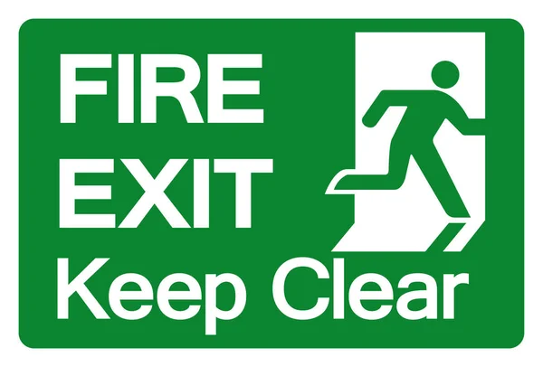 Fire Exit Keep Clear Symbol Sign Vector Illustration Isolate White — Stock Vector