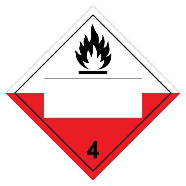 Classe Sinal Símbolo Espontaneamente Combustível Branco Ilustração Vetorial Isolar Etiqueta — Vetor de Stock