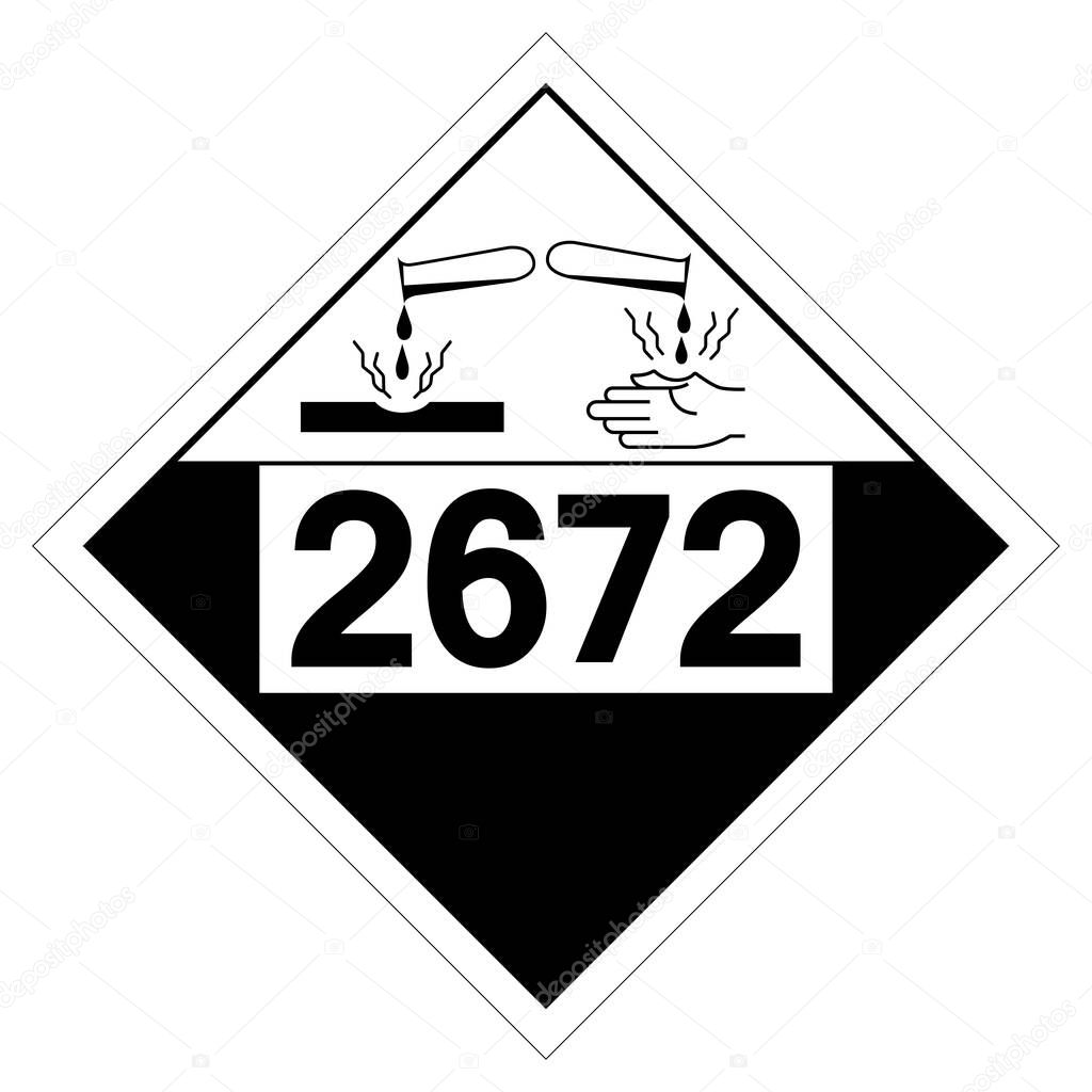 Ammonia Solutions UN2672 Symbol ,Vector Illustration, Isolate On White Background Label. EPS10 