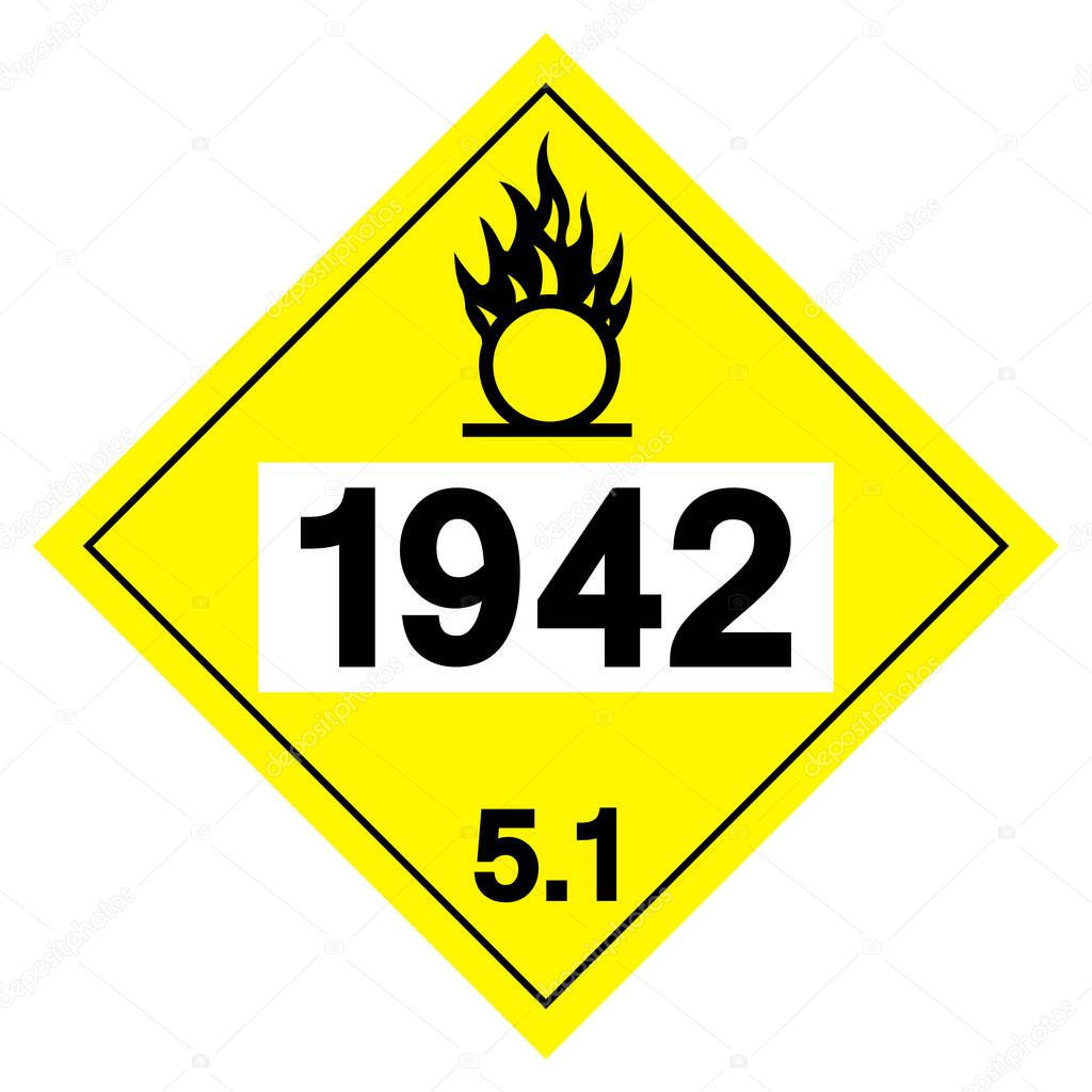 Ammonia Nitrate UN1942 Symbol Sign, Vector Illustration, Isolate On White Background, Label .EPS10 