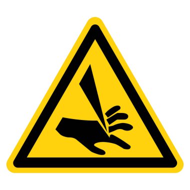 Keskin Kenarlar Parmaklarınızı İzler Sembol İşareti, Vektör İllüzyonu, Beyaz Arkaplan Etiketinde İzole Edilmiş. EPS10 