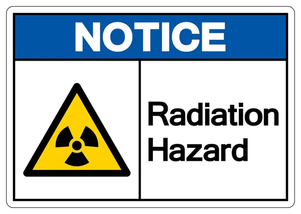 Notice Radiation Hazard Symbol Sign Vector Illustration Isolated White Background — 스톡 벡터