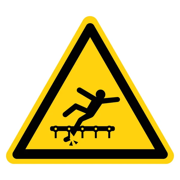 Warning Exposed Conveyors Moving Parts Can Cause Server Injury Symbol — 스톡 벡터