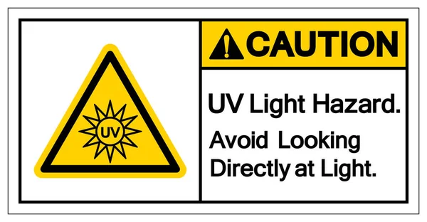 Caution Light Hazard Avoid Looking Directly Light Symbol Sign Vector — Stock Vector