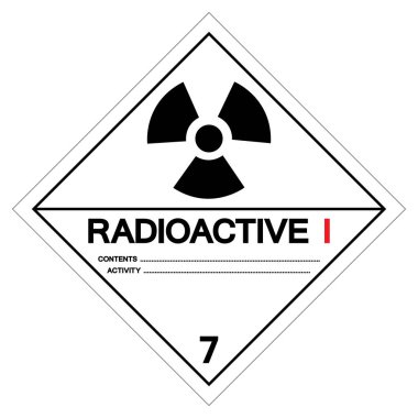 Radyoaktif I Sembol İşareti, Vektör İllüzyonu, Beyaz Arkaplanda İzole EPS10 Etiketi. 