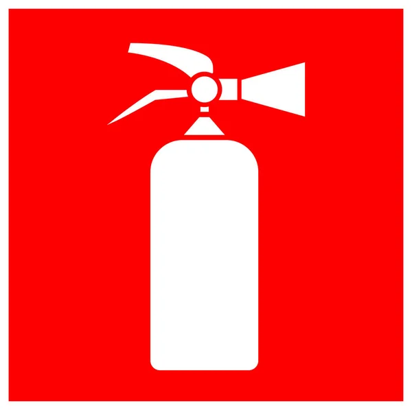 火災消火器シンボルサイン ベクトルイラスト 白の背景ラベルに分離します Eps10 — ストックベクタ