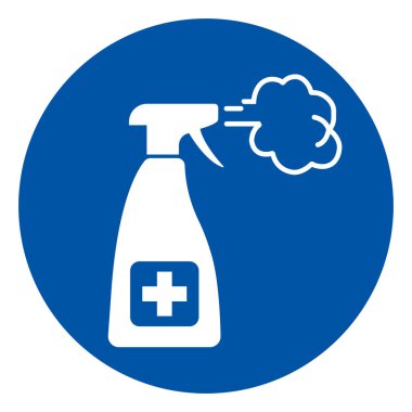 Dezenfeksiyon Noktası Sembol İşareti, Vektör İllüzyonu, Beyaz Arkaplan Etiketinde İzole Edilmiş. EPS10