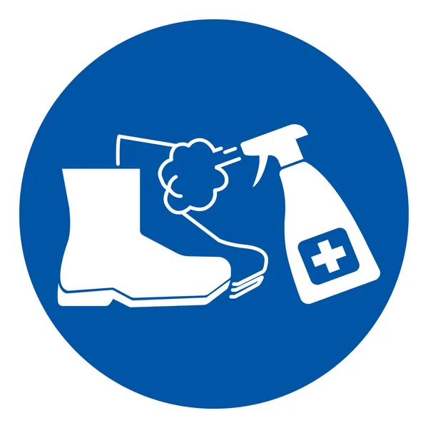 Please Disinfect You Boots Shoes Symbol Sign Vector Illustration Terisolasi - Stok Vektor