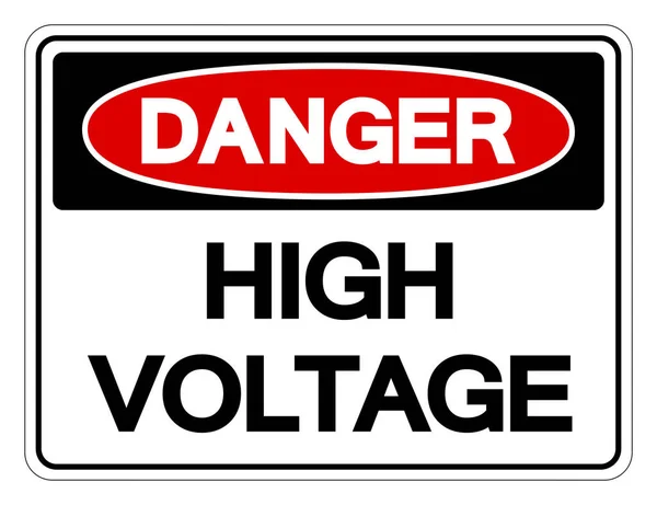 危険高電圧シンボルサイン ベクトルイラスト 白の背景ラベルに絶縁Eps10 — ストックベクタ