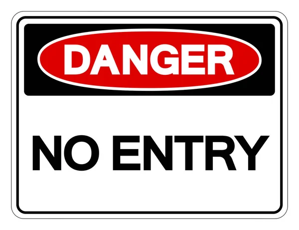 Veszély Entry Symbol Sign Vector Illustration Elszigetelt Fehér Háttér Címke — Stock Vector