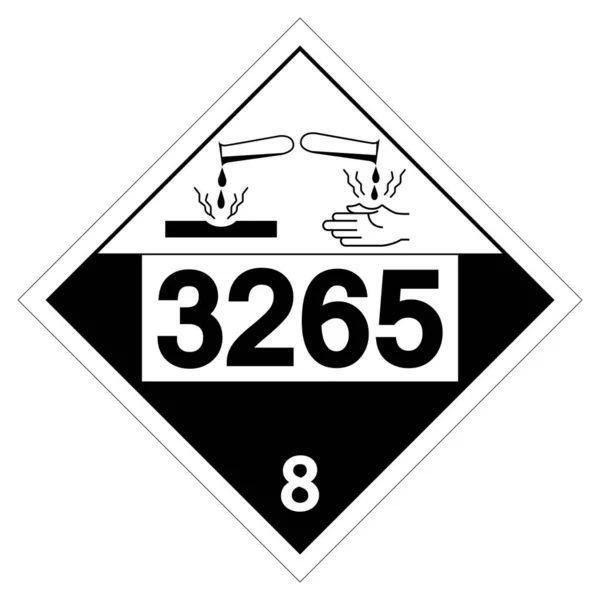 Un3265 Signo Símbolo Líquido Corrosivo Ilustración Vectorial Aislamiento Etiqueta Fondo — Archivo Imágenes Vectoriales