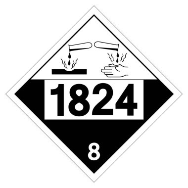 UN1824 Sodyum Hidroksit Sembol İşareti, Vektör İllüstrasyonu, Beyaz Arkaplan Etiketi İzolasyonu. EPS10 