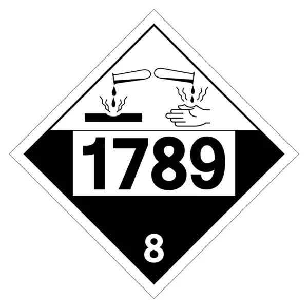 Un1789 Klasa Znaki Kwasu Chlorowodorowego Ilustracja Wektora Izolacja Białym Tle — Wektor stockowy