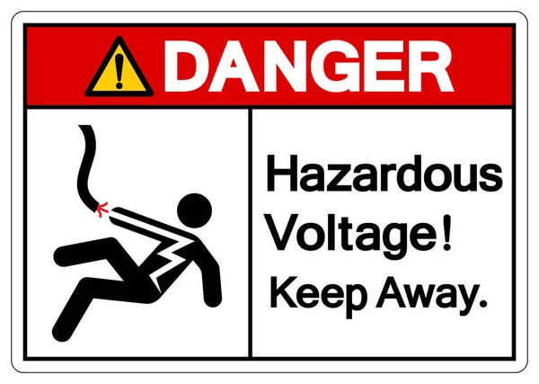 Danger Hazardous Voltage Keep Away Symbol Sign Vector Illustration Isolate - Stok Vektor