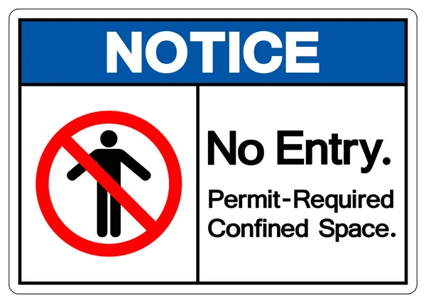 Figyelmeztetés Entry Permit Required Corfined Space Symbol Sign Vector Illustration — Stock Vector
