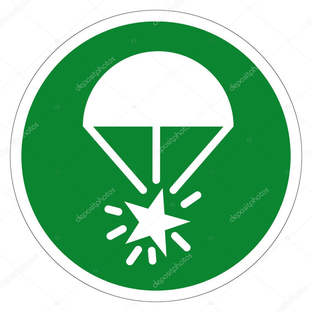 Rocket Parachute Flare Symbol Sign, Vector Illustration, Isolate On White Background Label. EPS10 