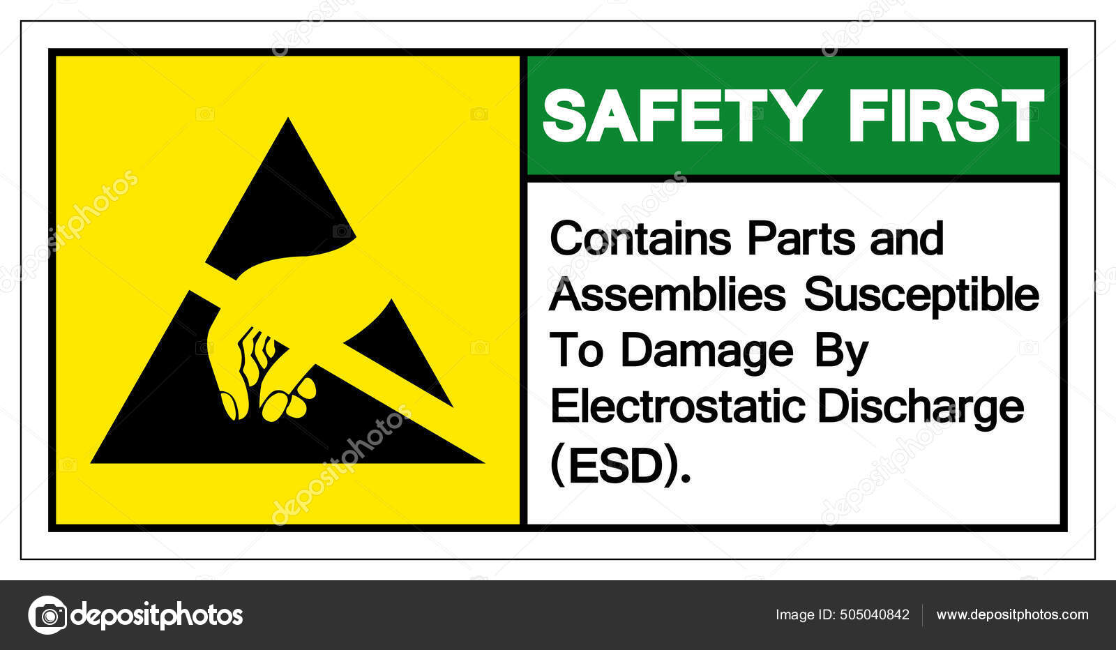 Safety First Contains Parts Assemblies Susceptibleto Damage Electrostatic Discharge Esd Stock