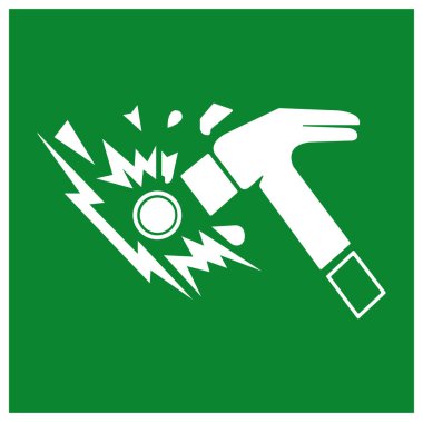 Cam Sembol İşaretini Kırın, Vektör İllüzyonu, Beyaz Arkaplan Etiketinde İzole Et. EPS10 