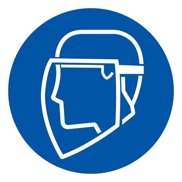 Face Shield Vereist Symbool Sign Vector Illustratie Isoleer Wit Achtergrond — Stockvector