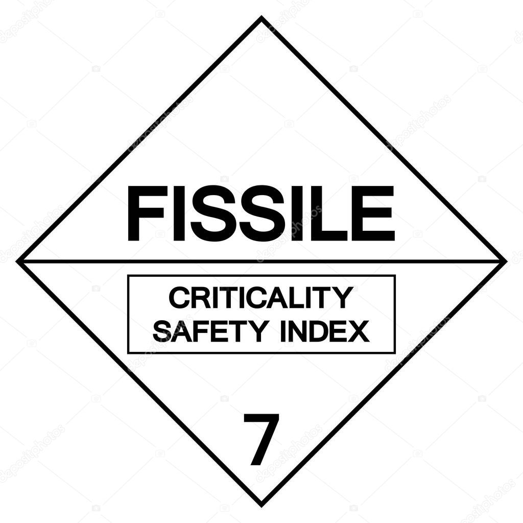 Fissile Criticality Safety Index Label Symbol Sign ,Vector Illustration, Isolate On White Background Label .EPS10 