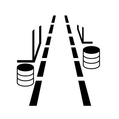 Koridor, Temiz Siyah Simge, Vektör İllüstrasyonu, Beyaz Arkaplan Etiketinde İzole Edilmeli. EPS10 